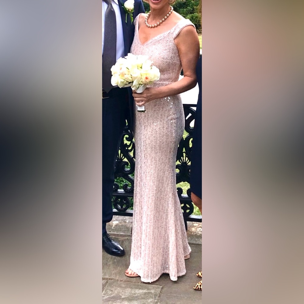 Elegant Sequin Wedding Dress - Champagne